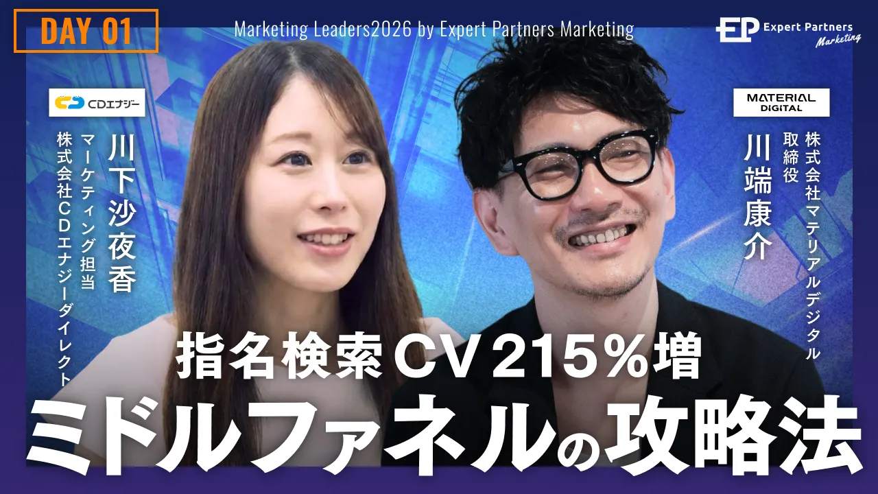 指名検索CVが215%増。潜在的な見込み顧客を発掘するミドルファネルの攻略法のバナー